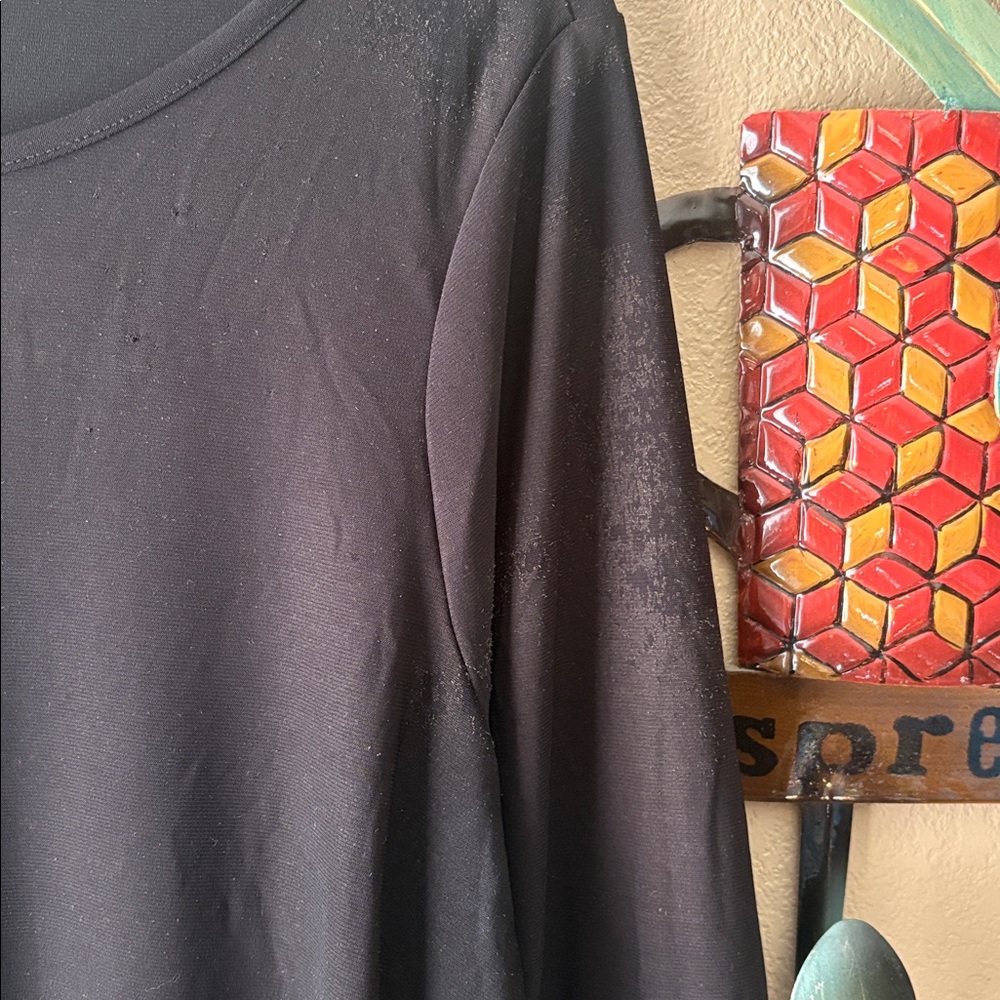 Black Ruffle Sleeve Top - Picture 3 of 4